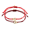 Red Gelang Perhiasan Perak 925 Wanita Circle Nylon Red and Burgundy Gold Plated