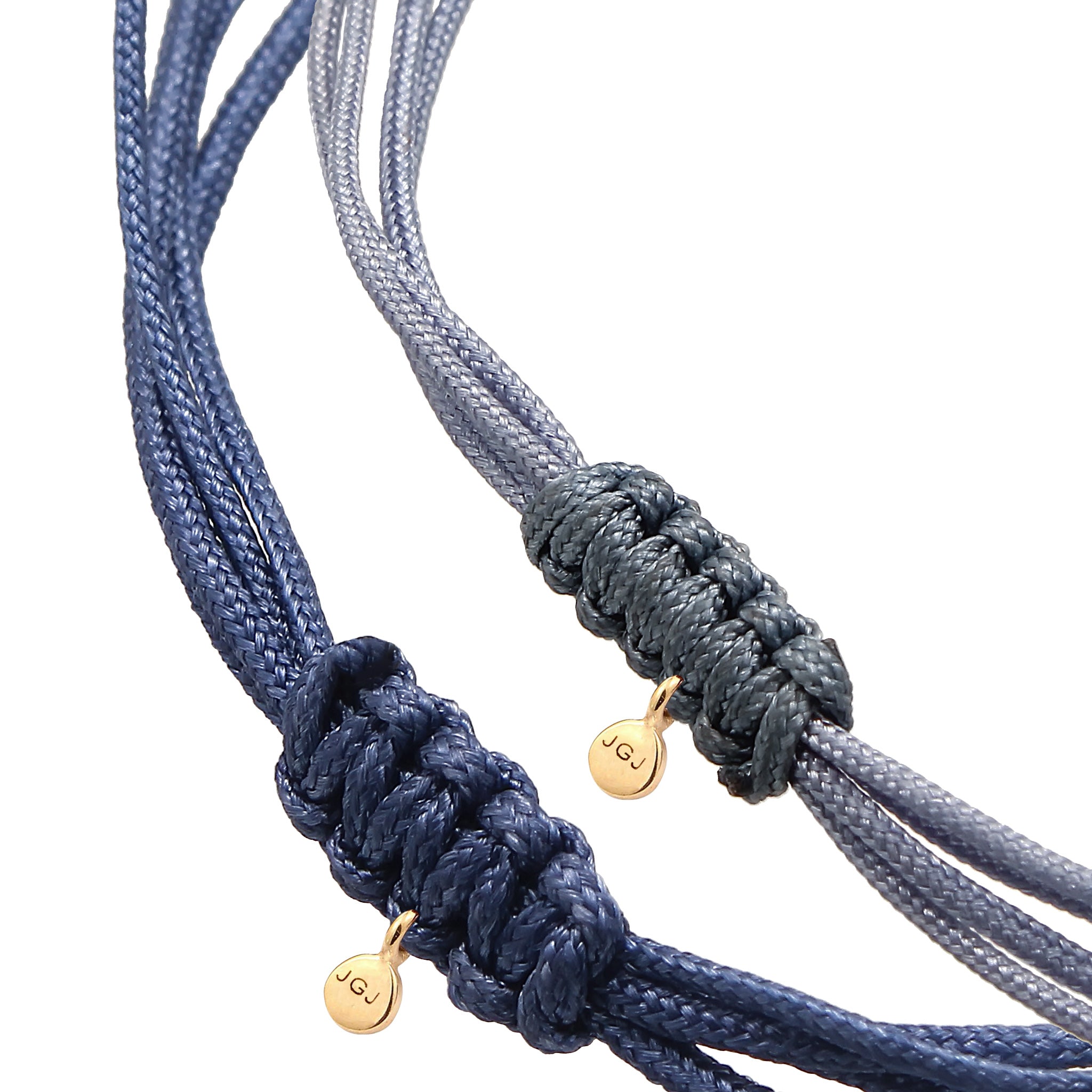 Blue Gelang Perhiasan Perak 925 Wanita Circle Nylon Steel Blue and Marine Blue Gold Plated