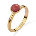 Gold Cincin Perhiasan Perak 925 Wanita Elegant Red Agate Gold Plated