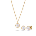 Gold Set Perhiasan Perak 925 Wanita Moonstone Gold Plated