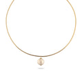 Gold Kalung Perhiasan Perak 925 Wanita Elegant White Shell Pearl Gold Plated