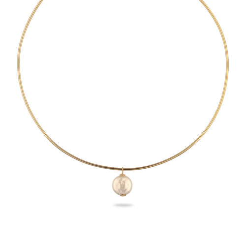 Gold Kalung Perhiasan Perak 925 Wanita Elegant White Shell Pearl Gold Plated