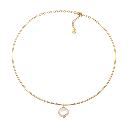 Gold Kalung Perhiasan Perak 925 Wanita Elegant White Shell Pearl Gold Plated