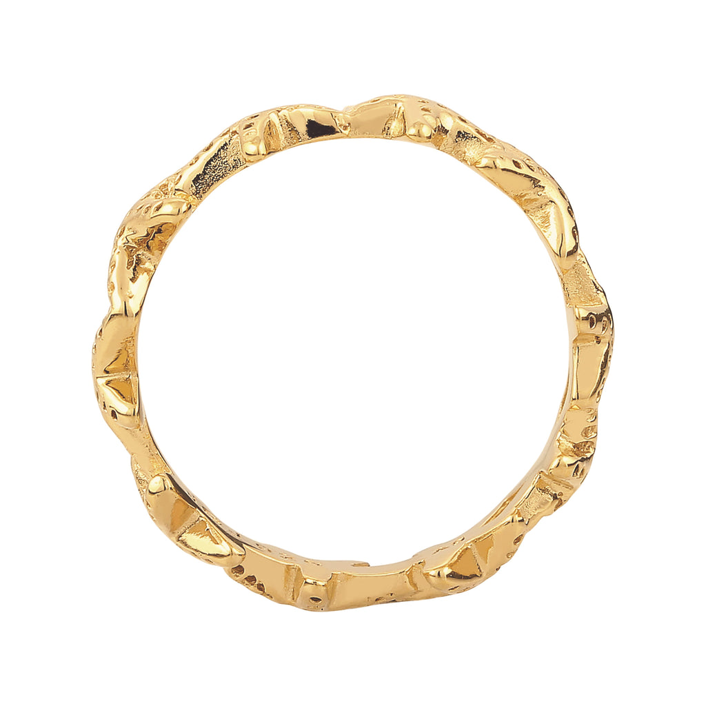 Gold Cincin Perhiasan Perak 925 Wanita Starfish Gold Plated