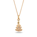 Gold Kalung Perhiasan Perak 925 Wanita Christmas Tree White Diamond Pendant Gold Plated