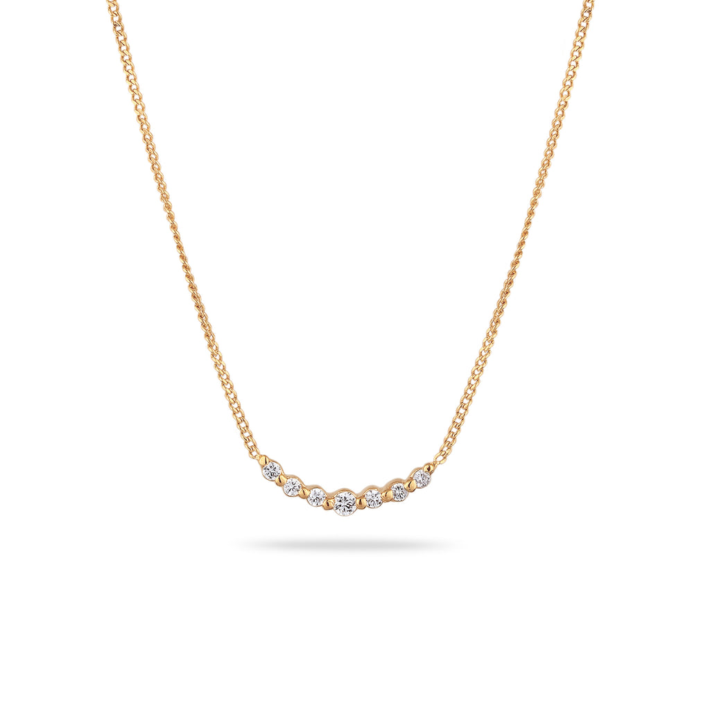 Gold Kalung Perhiasan Perak 925 Wanita White Lab Grown Diamond Gold Plated