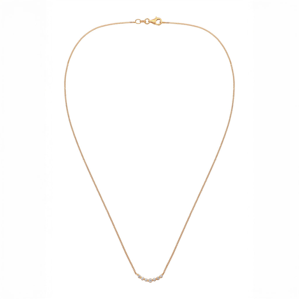 Gold Kalung Perhiasan Perak 925 Wanita White Lab Grown Diamond Gold Plated