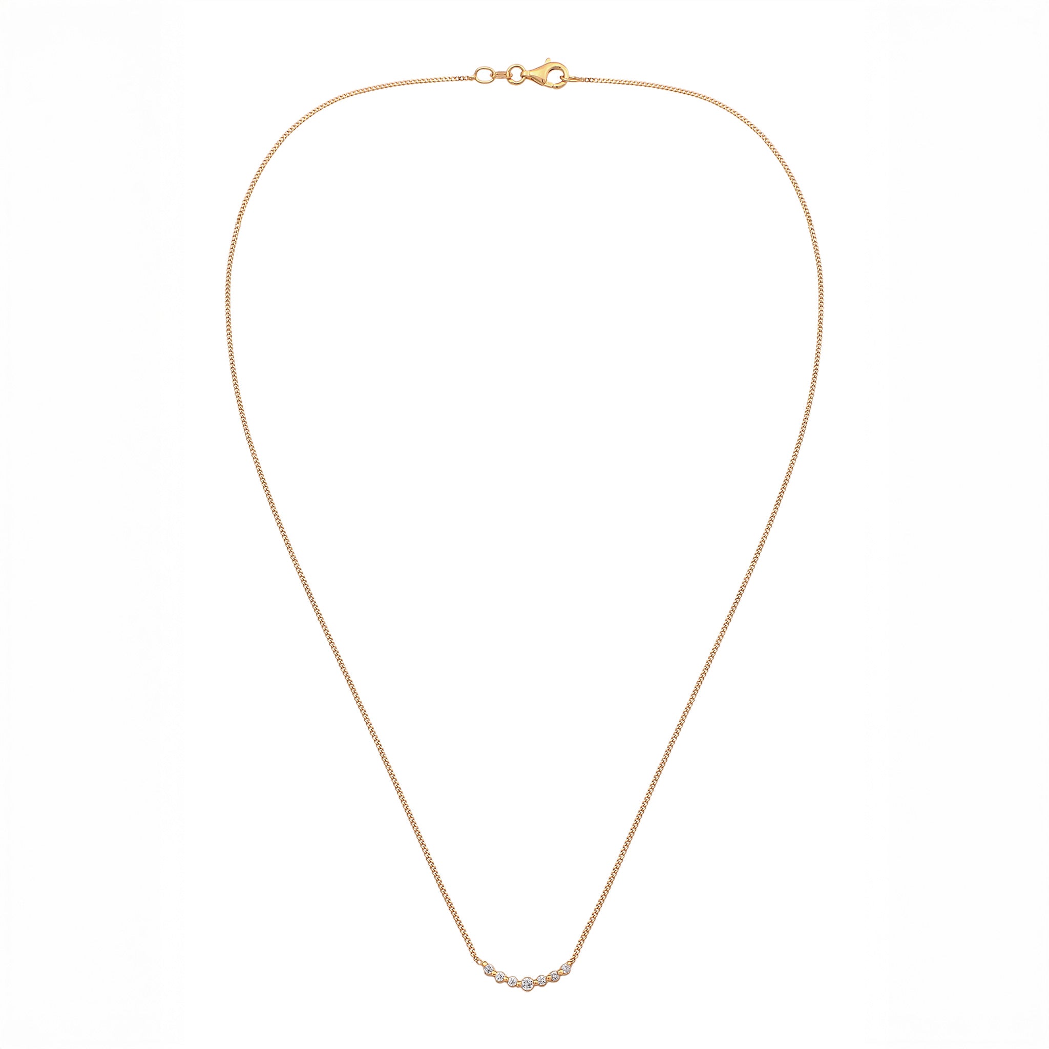 Gold Kalung Perhiasan Perak 925 Wanita White Lab Grown Diamond Gold Plated