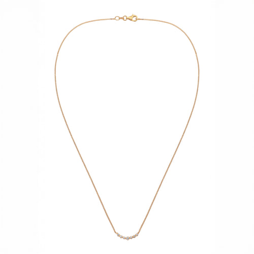 Gold Kalung Perhiasan Perak 925 Wanita White Lab Grown Diamond Gold Plated