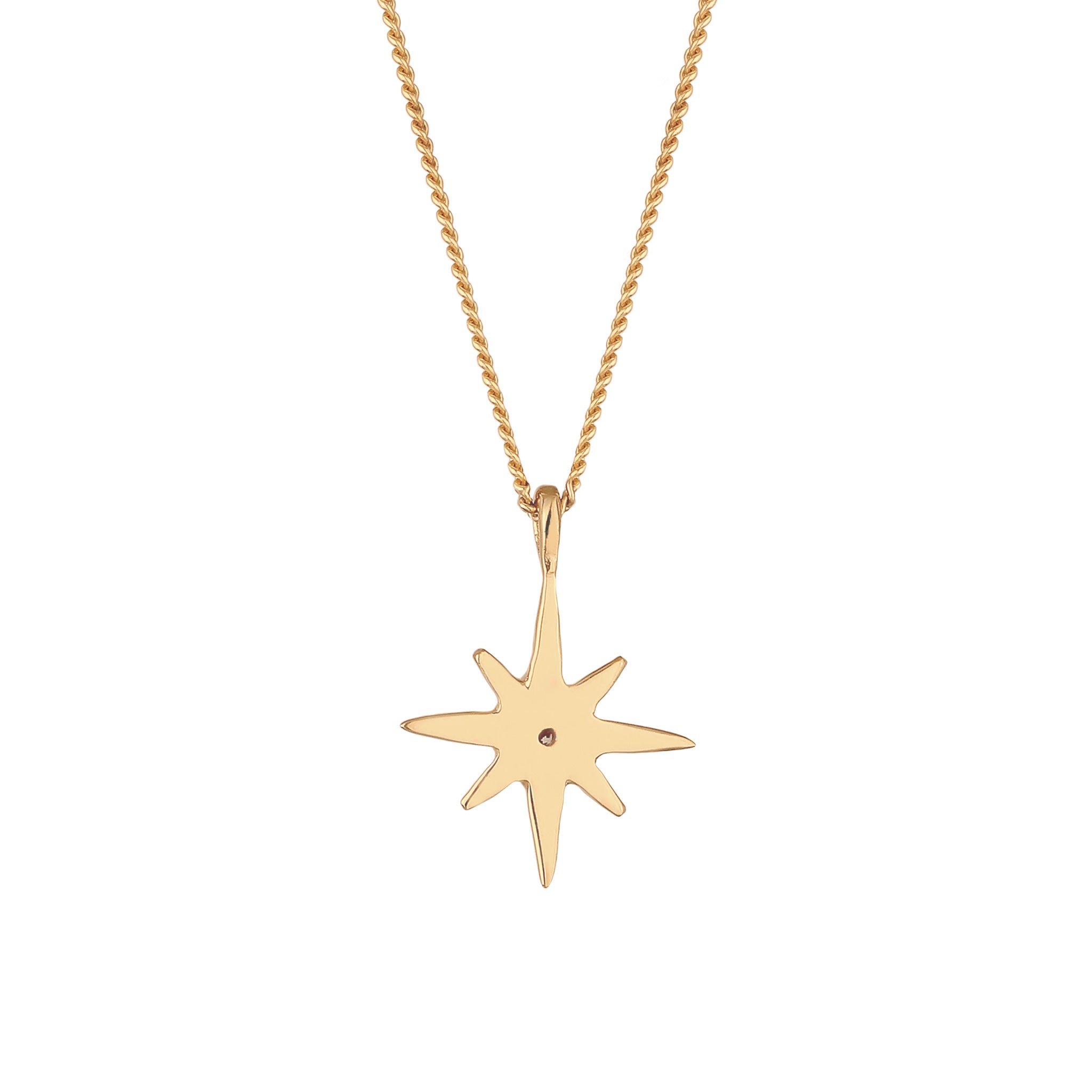 Gold Kalung Perhiasan Perak 925 Wanita Star Pendant White Lab Grown Diamond Gold Plated