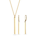 Gold Set Perhiasan Perak 925 Wanita Bar Pendant Gold Plated