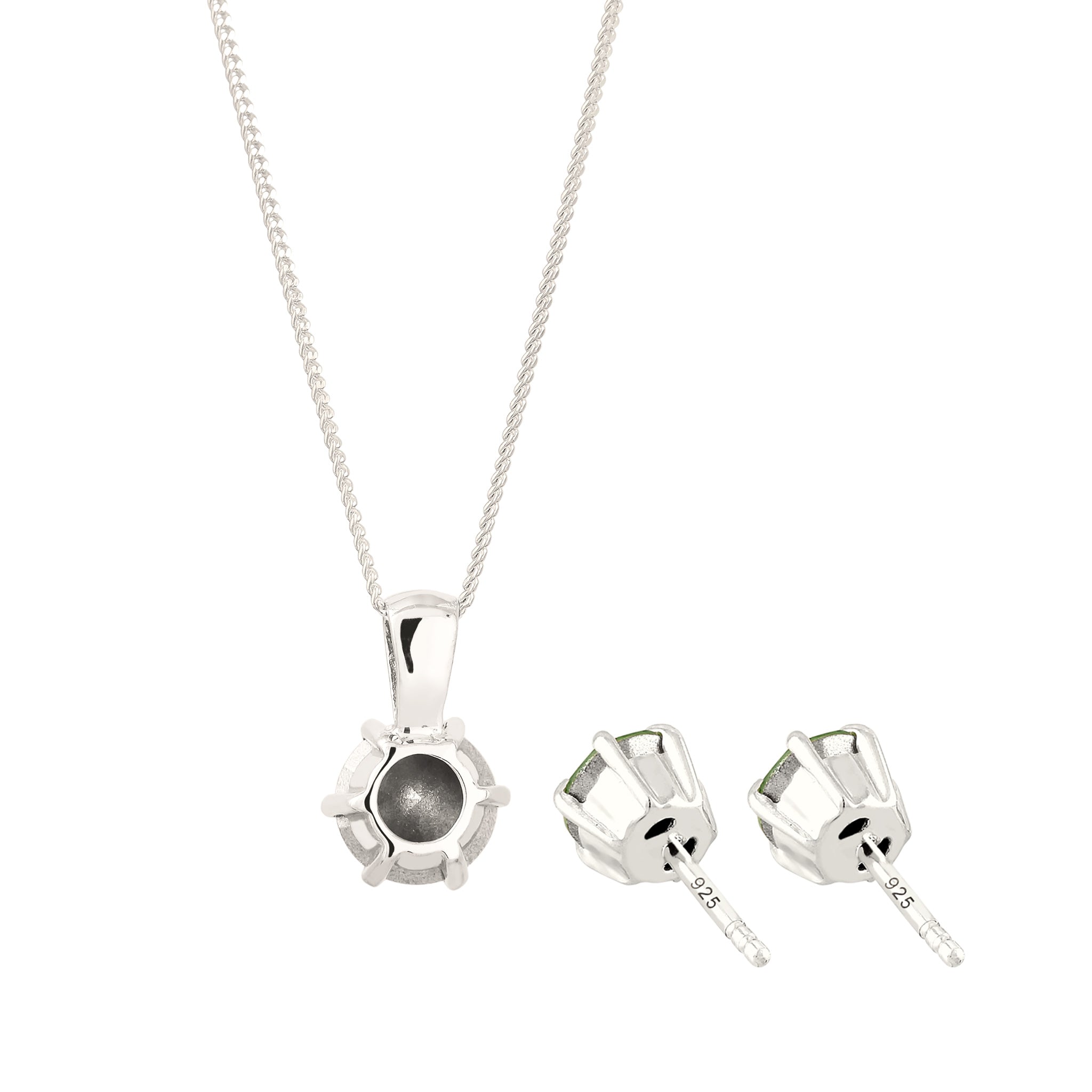 Green Set Perhiasan Perak 925 Wanita Classic Green Crystal