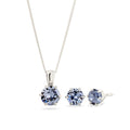 Blue Set Perhiasan Perak 925 Wanita Classic Blue Crystal