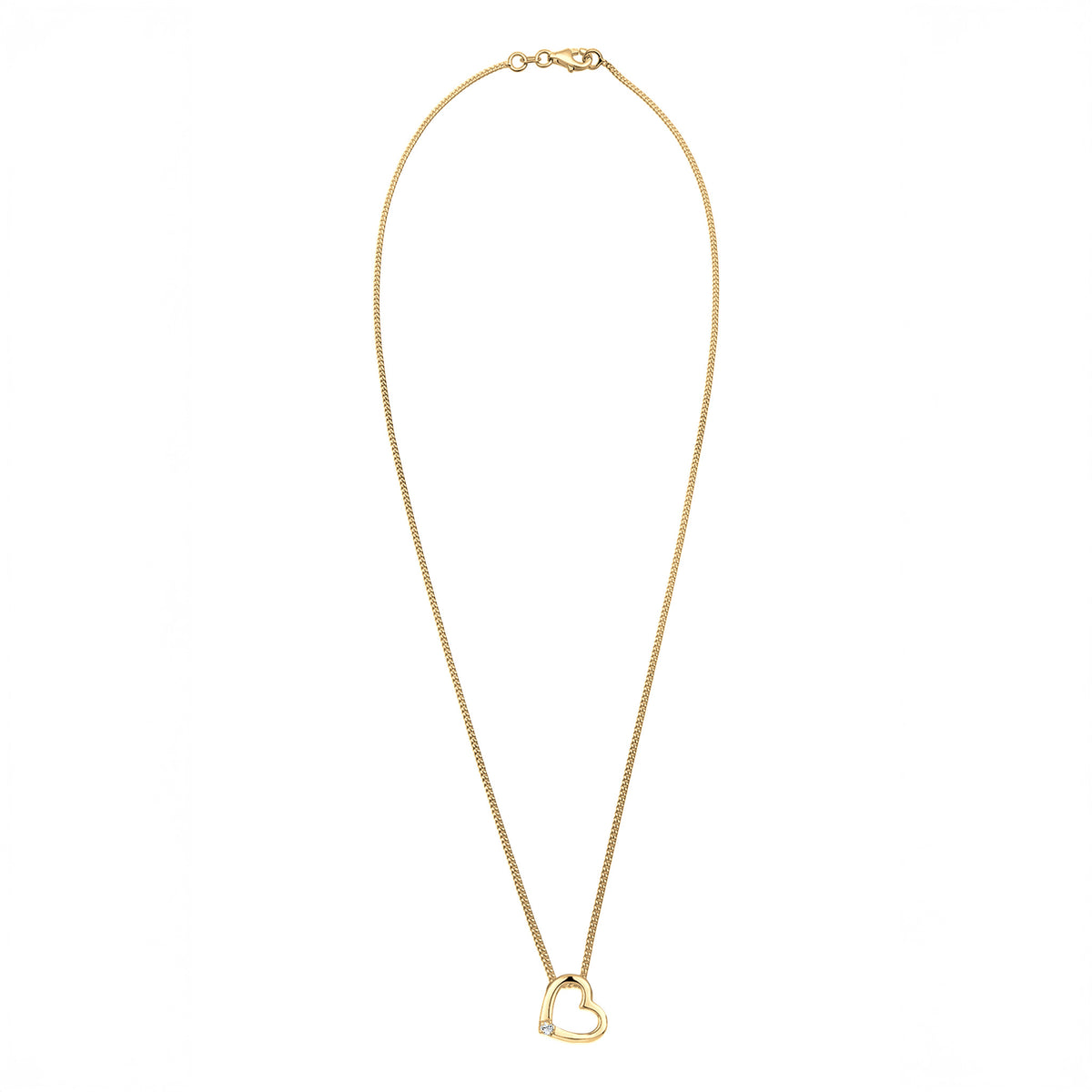 White - Elli | Necklace Heart Cut Out Glass Crystals 925 Sterling Silver Gold Plated Embellished Crystal by Swarovski®