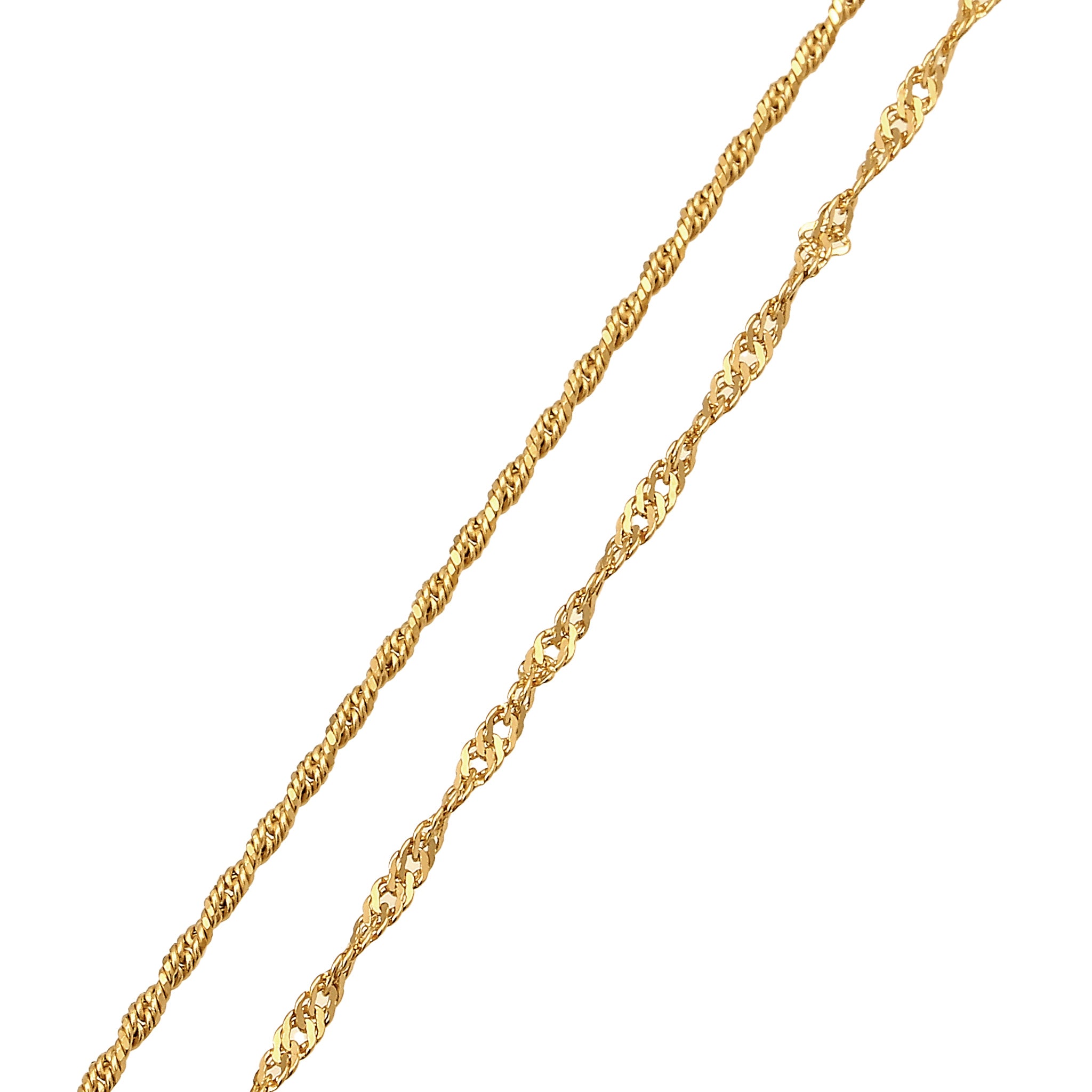 Gold Kalung Perhiasan Perak 925 Wanita Singapore Chain Gold Plated