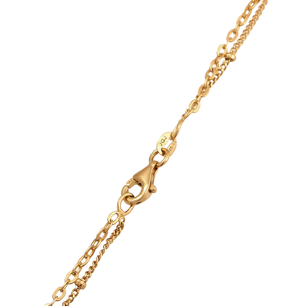 Gold Kalung Perhiasan Perak 925 Wanita Layer Star White Crystals Gold Plated