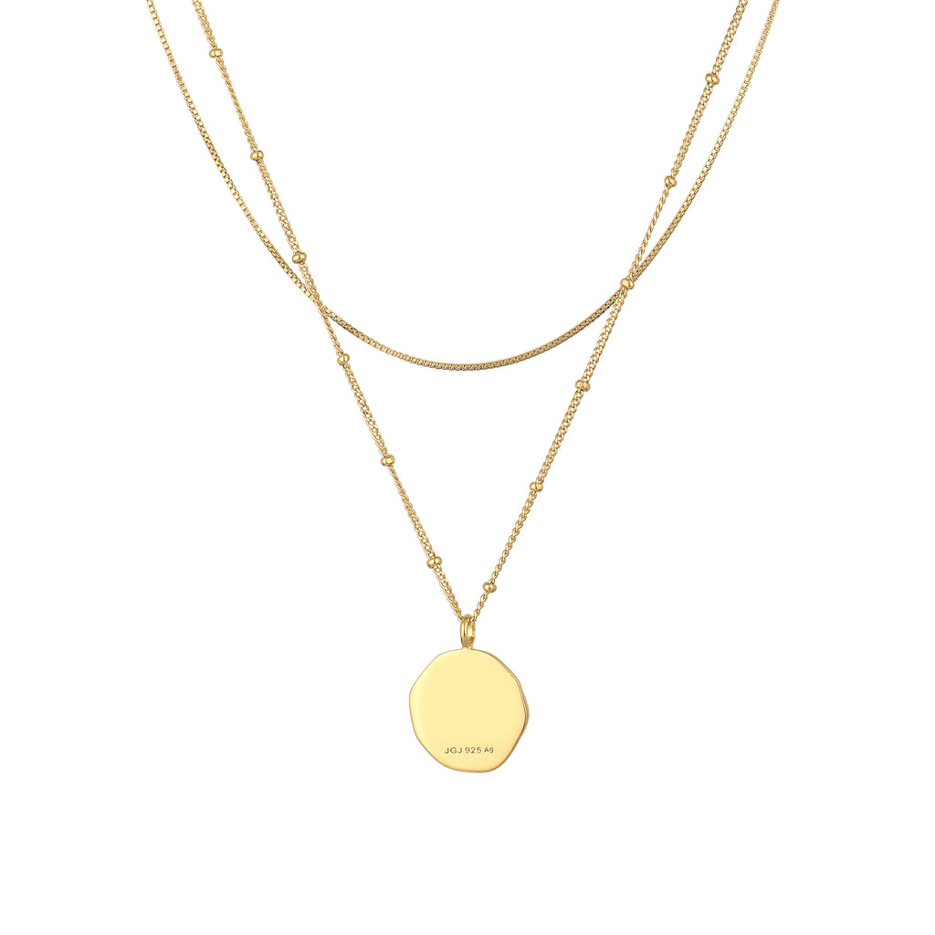 Gold Kalung Perhiasan Perak 925 Wanita Layer Plate Spiral Gold Plated