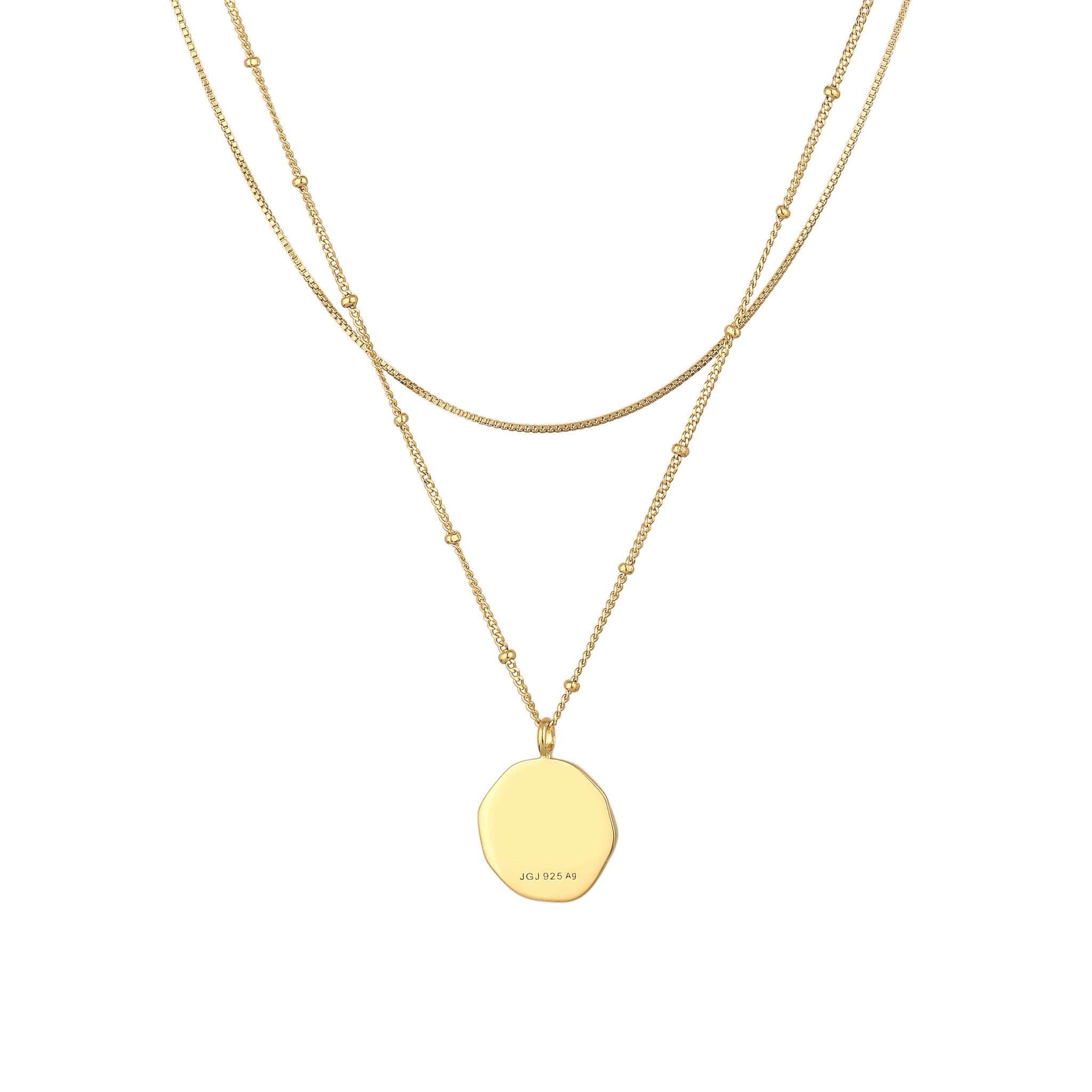 Gold Kalung Perhiasan Perak 925 Wanita Layer Plate Spiral Gold Plated