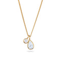 Gold Kalung Perhiasan Perak 925 Wanita Drop White Zirconia Gold Plated