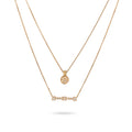 Gold Kalung Perhiasan Perak 925 Wanita Layer Moonstone Gold Plated
