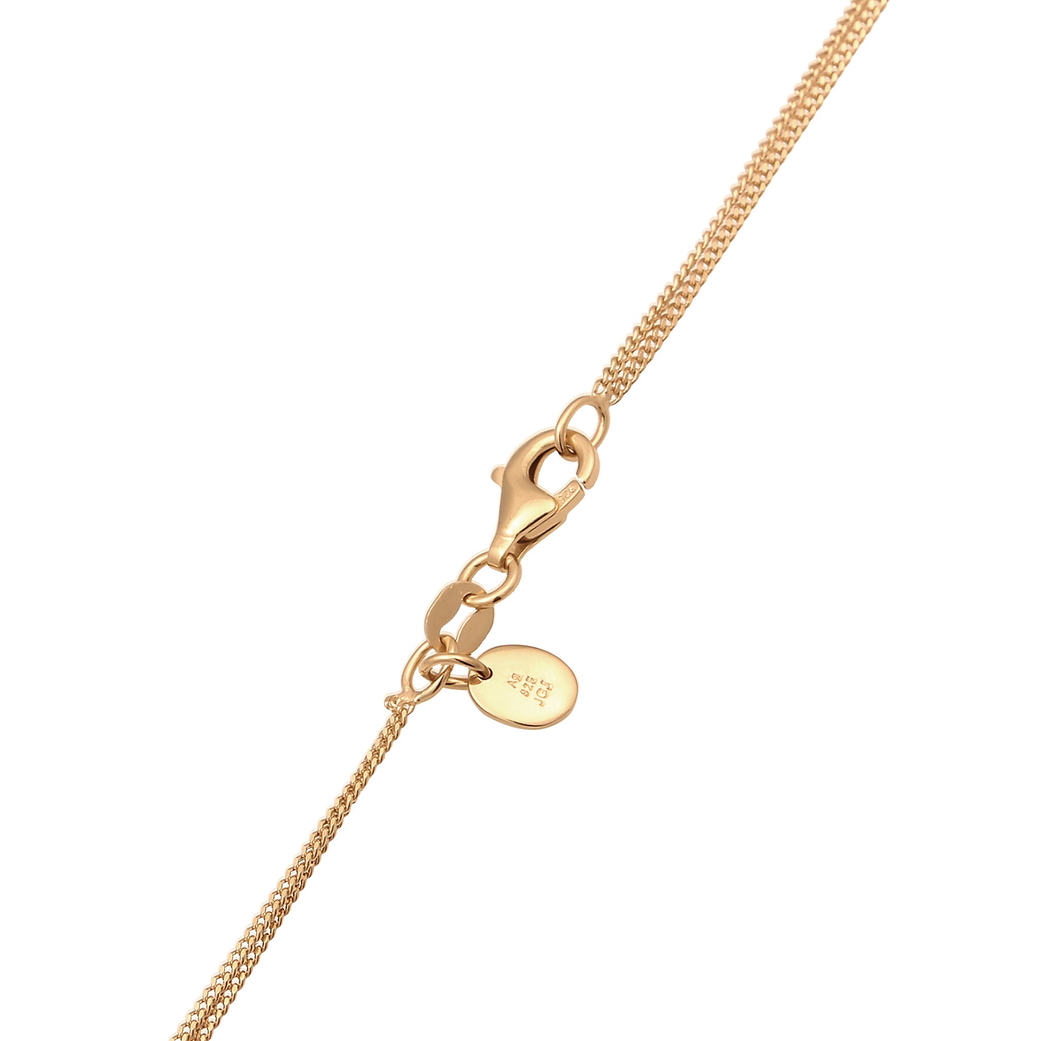Gold Kalung Perhiasan Perak 925 Wanita Layer Moonstone Gold Plated