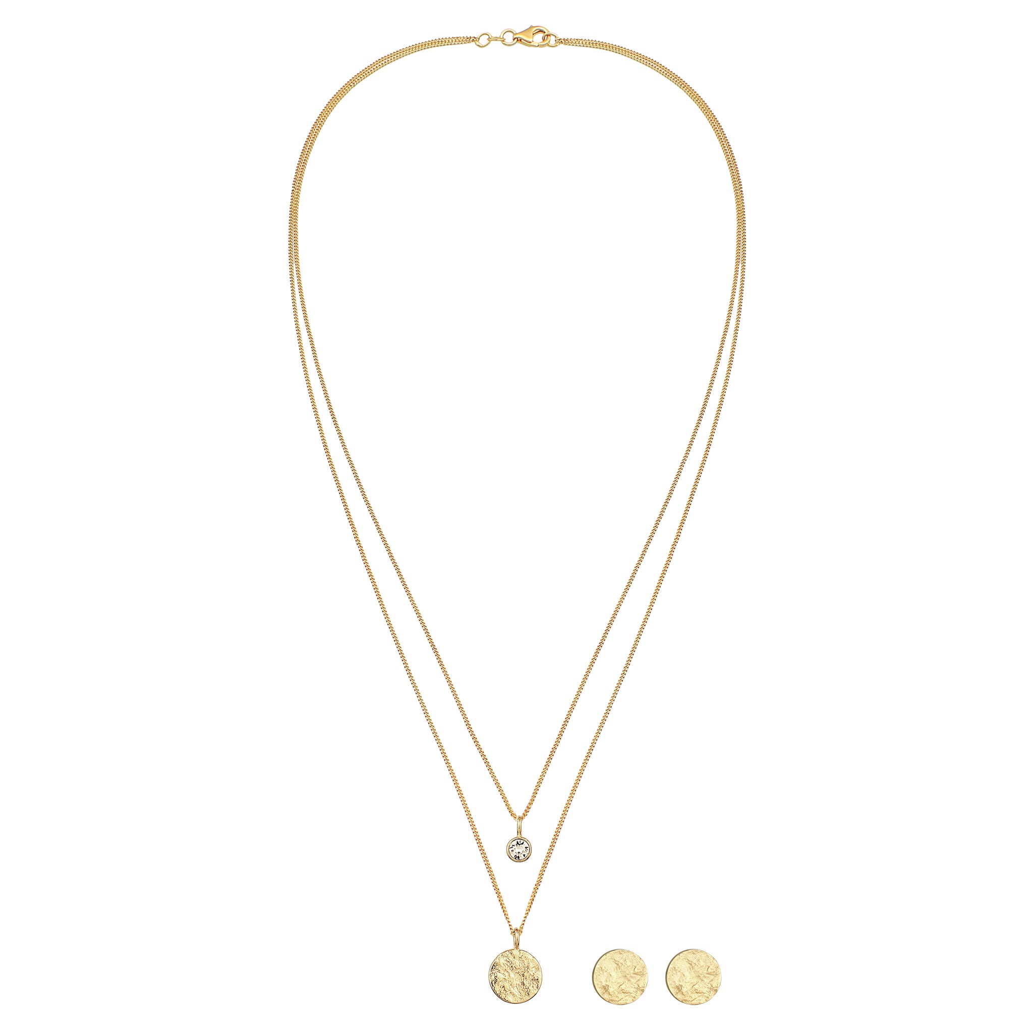 Gold Set Perhiasan Perak 925 Wanita Elegant Swarovski® Crystals Gold Plated