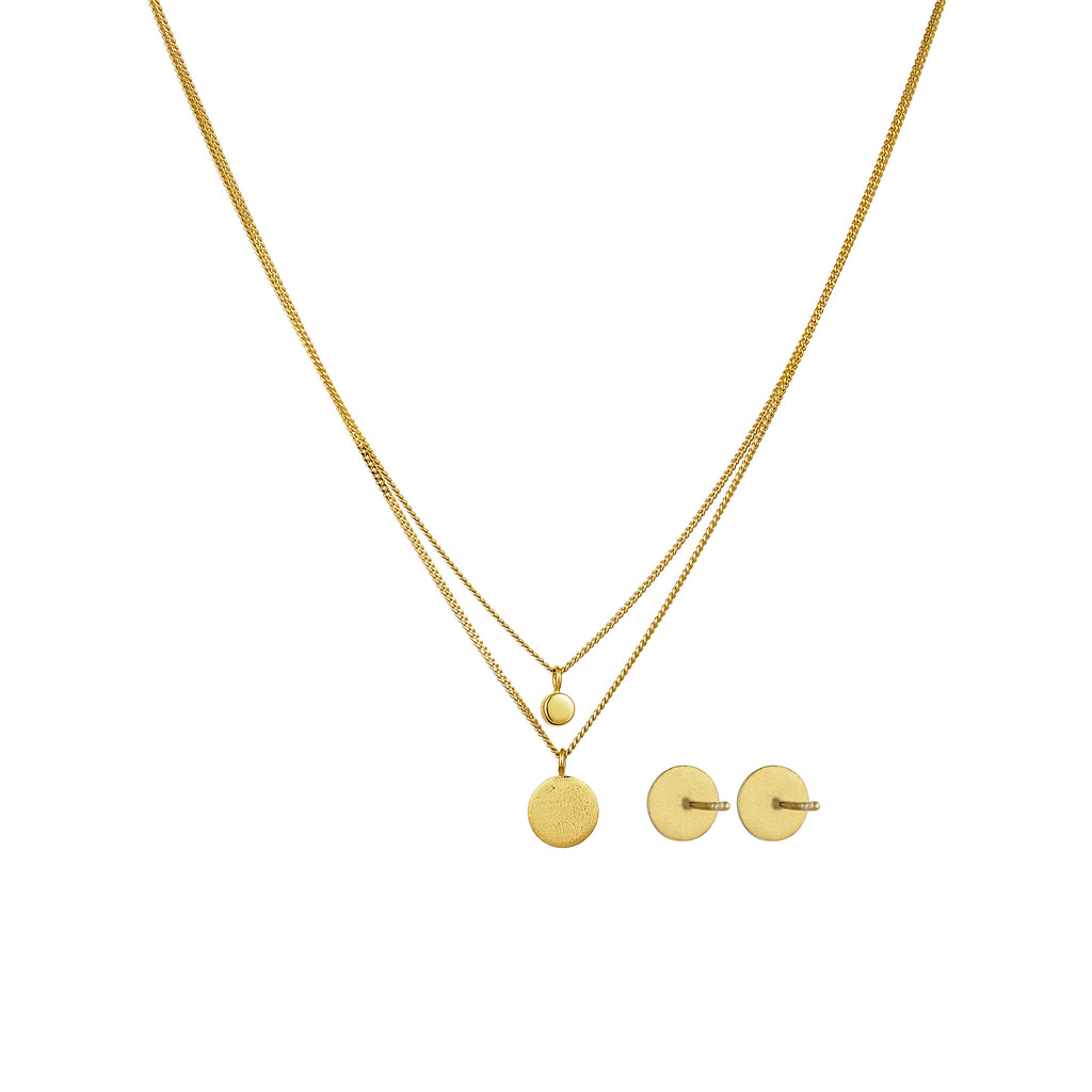 Gold Set Perhiasan Perak 925 Wanita Elegant Swarovski® Crystals Gold Plated