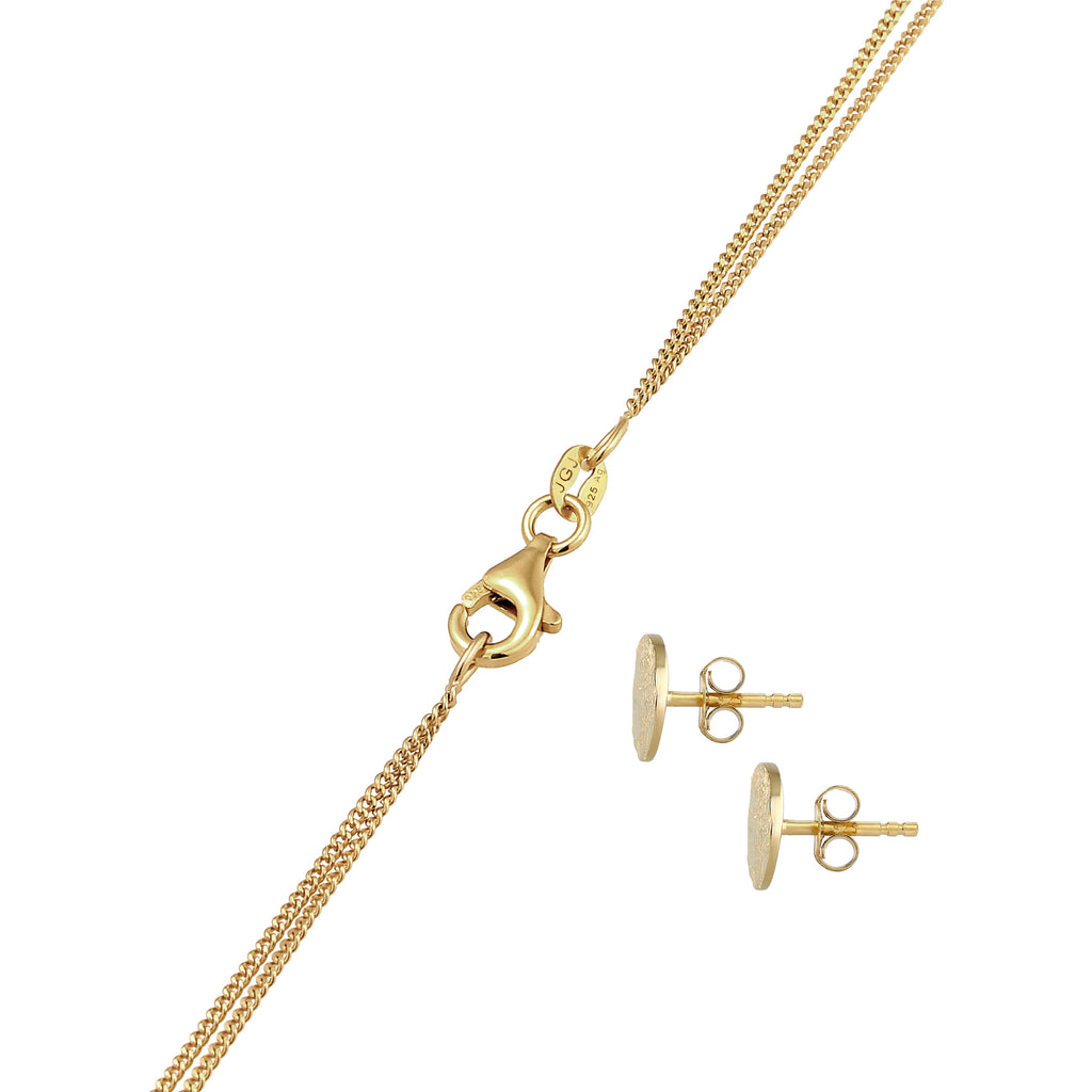 Gold Set Perhiasan Perak 925 Wanita Elegant Swarovski® Crystals Gold Plated