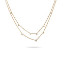 Gold Kalung Perhiasan Perak 925 Wanita Layer Circle White Crystals Gold Plated