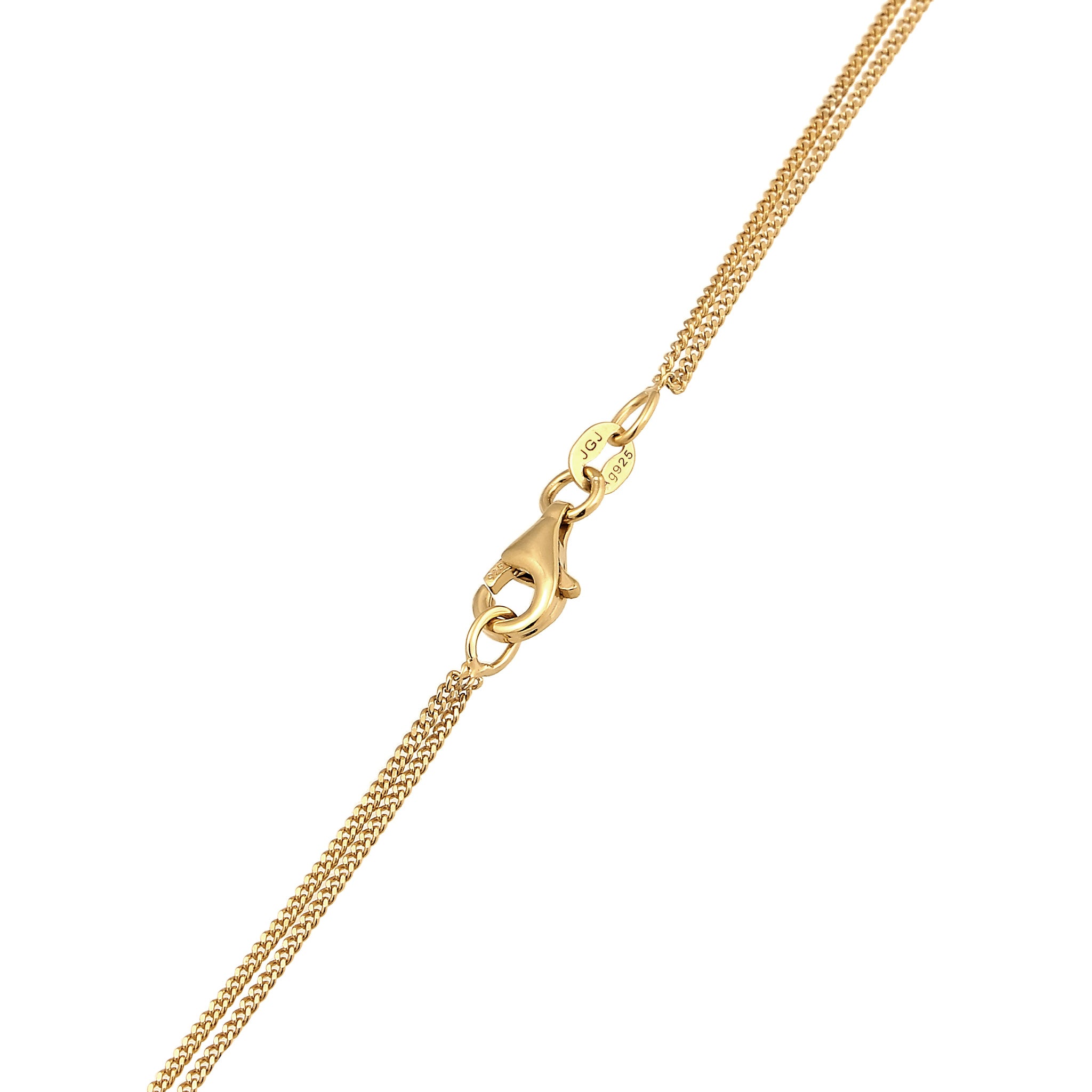 Gold Kalung Perhiasan Perak 925 Wanita Layer Circle White Crystals Gold Plated