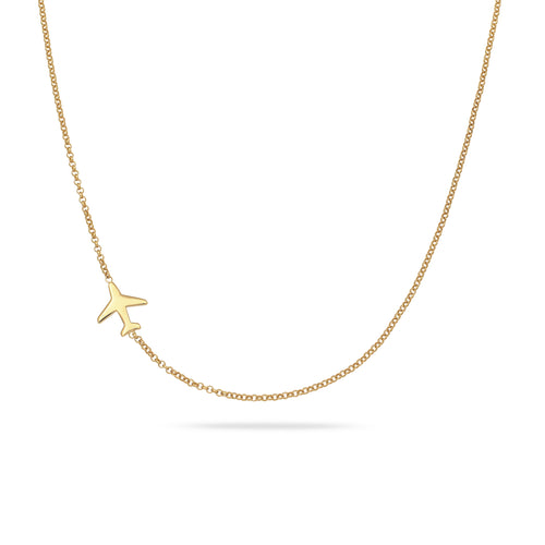 Gold Kalung Perhiasan Perak 925 Wanita Airplane Gold Plated
