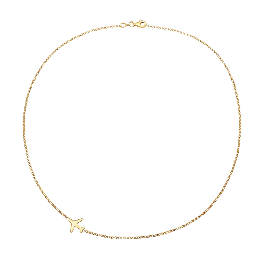 Gold Kalung Perhiasan Perak 925 Wanita Airplane Gold Plated
