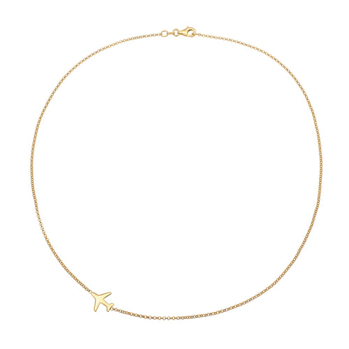 Gold Kalung Perhiasan Perak 925 Wanita Airplane Gold Plated