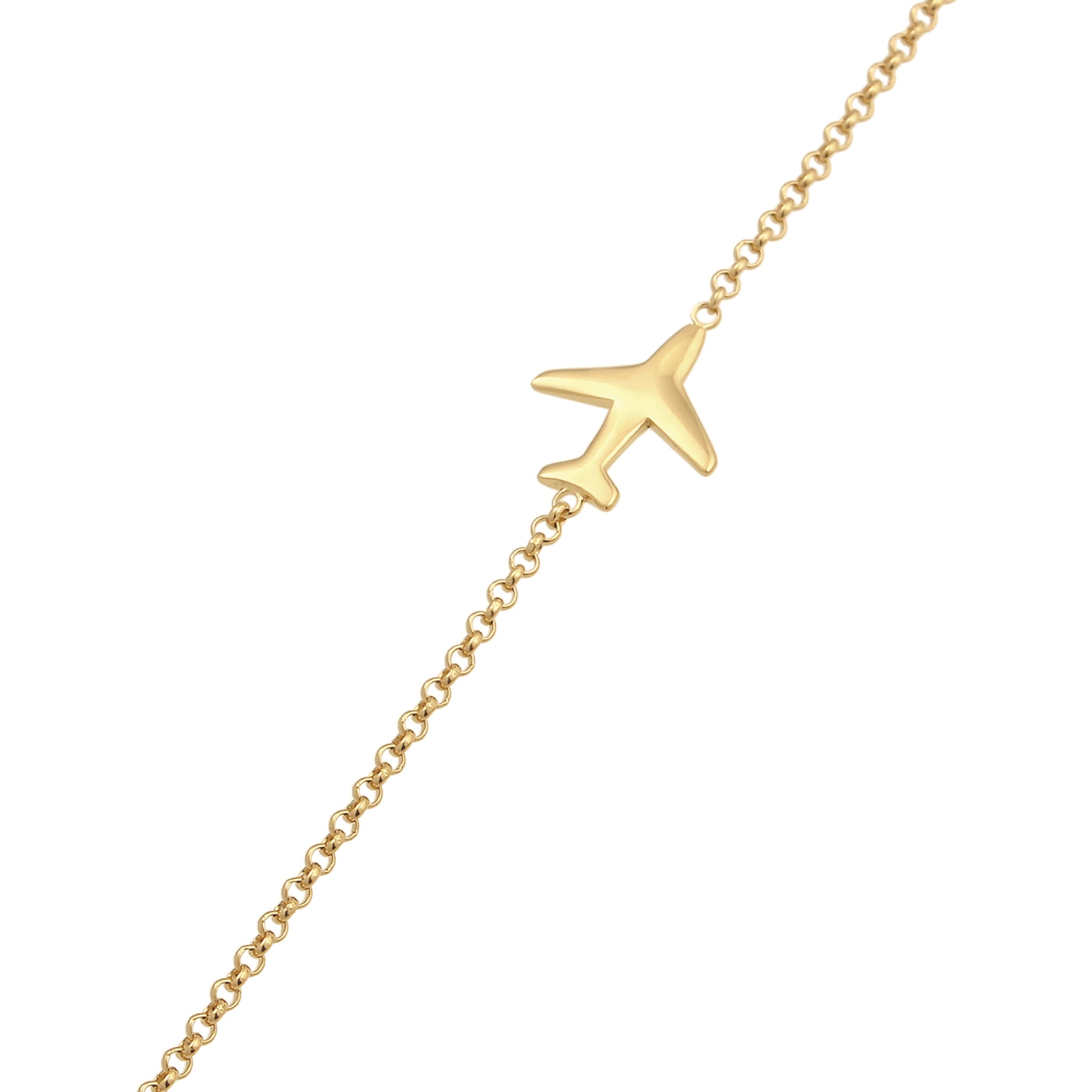 Gold Kalung Perhiasan Perak 925 Wanita Airplane Gold Plated