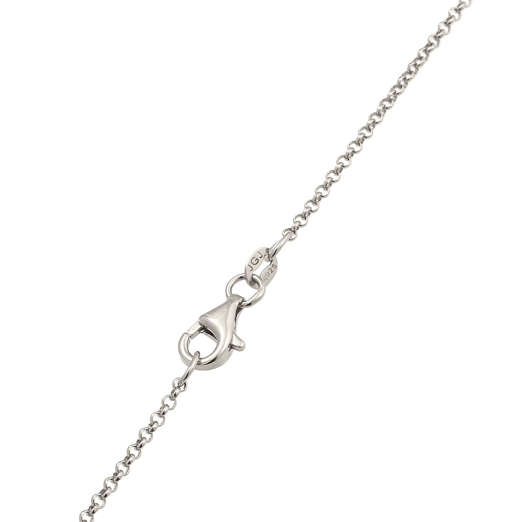 Silver Kalung Perhiasan Perak 925 Wanita Heart White Crystals