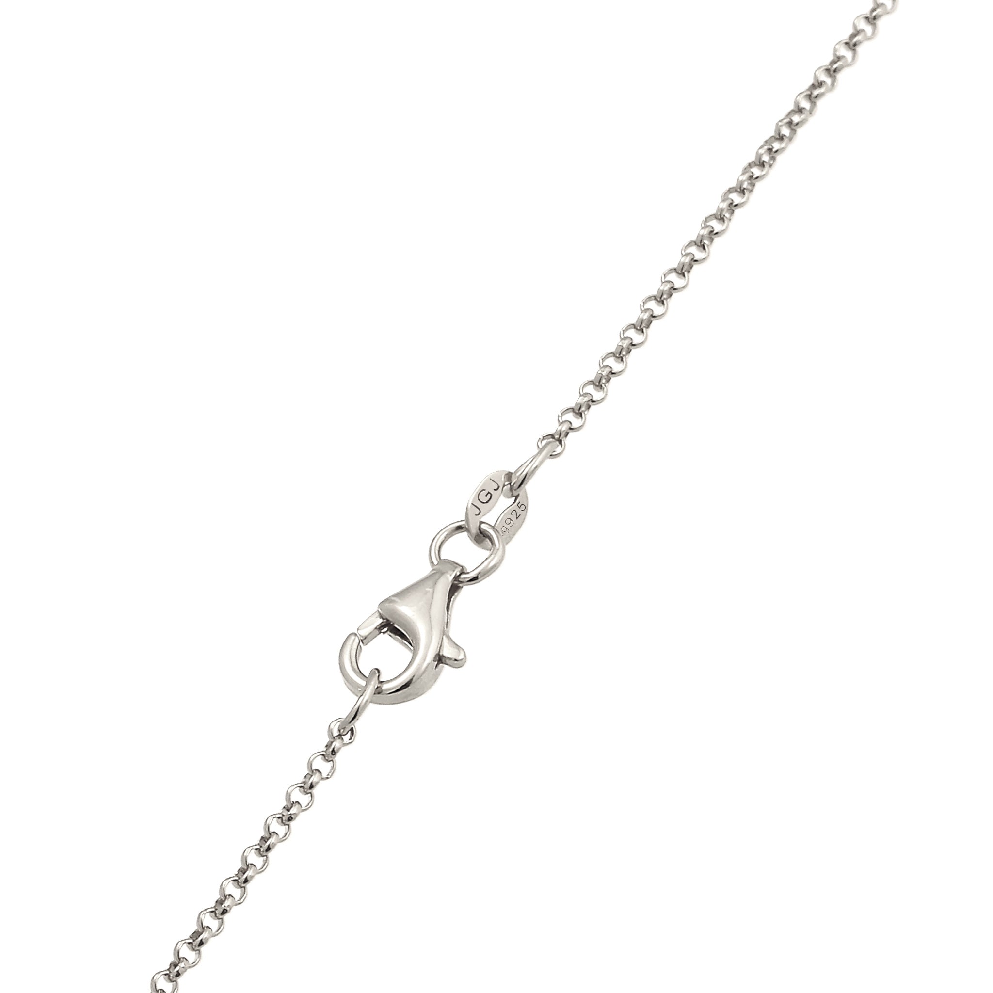 Silver Kalung Perhiasan Perak 925 Wanita Heart White Crystals