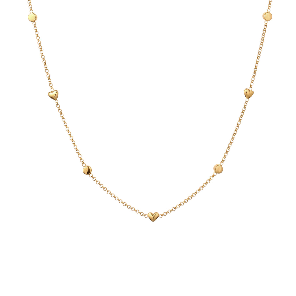 Gold Kalung Perhiasan Perak 925 Wanita Heart White Crystals Gold Plated