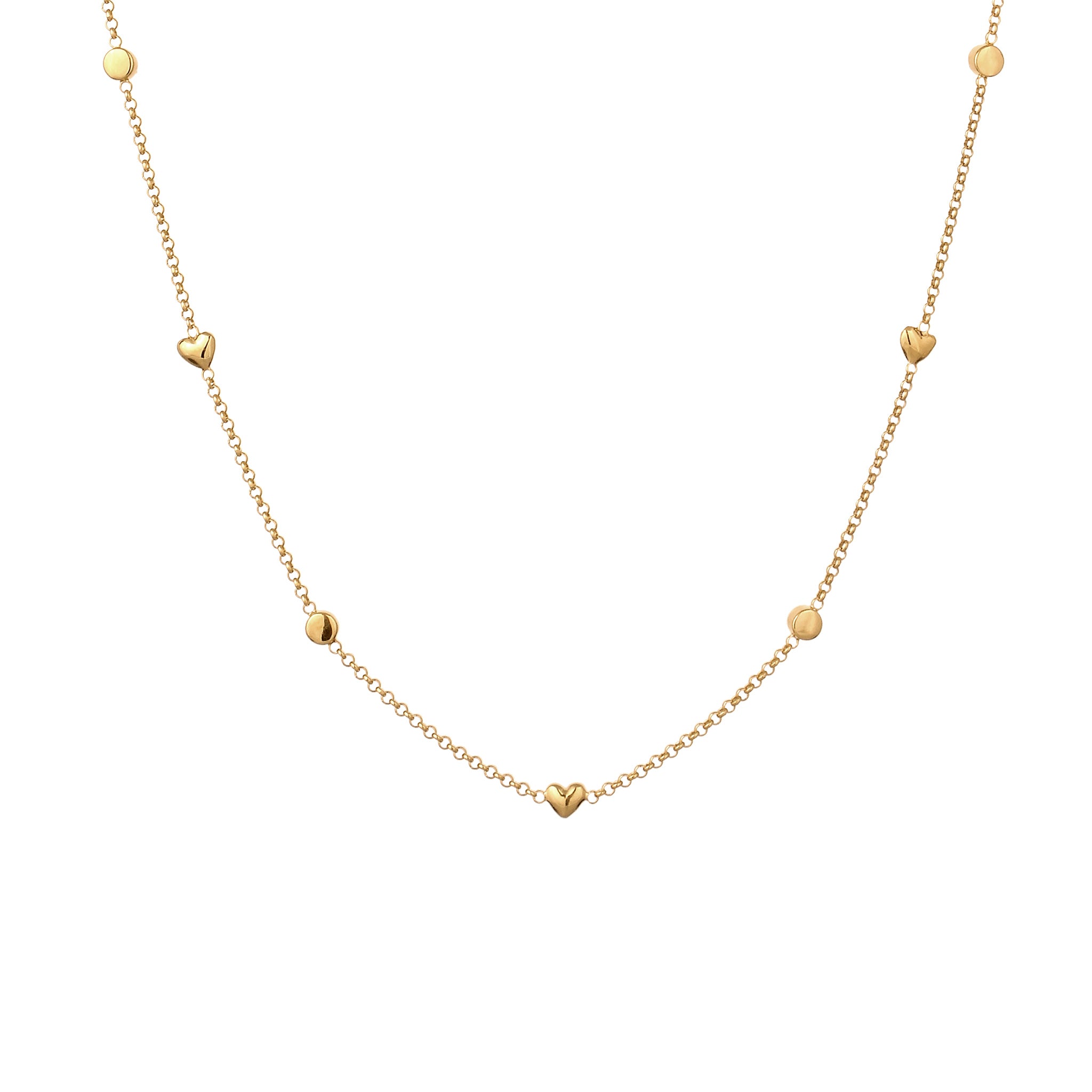 Gold Kalung Perhiasan Perak 925 Wanita Heart White Crystals Gold Plated