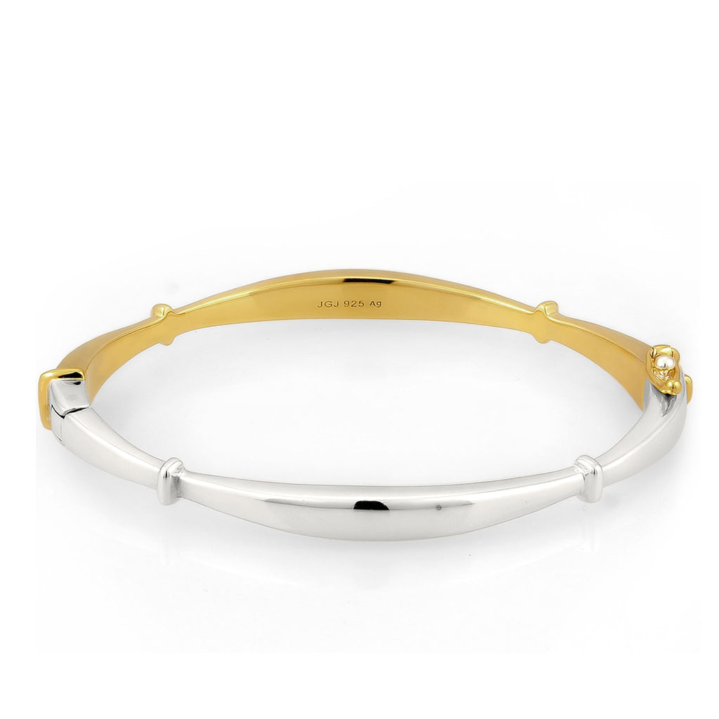 Bicolor Gelang Perhiasan Perak 925 Wanita Elegant Bicolor Gold Plated