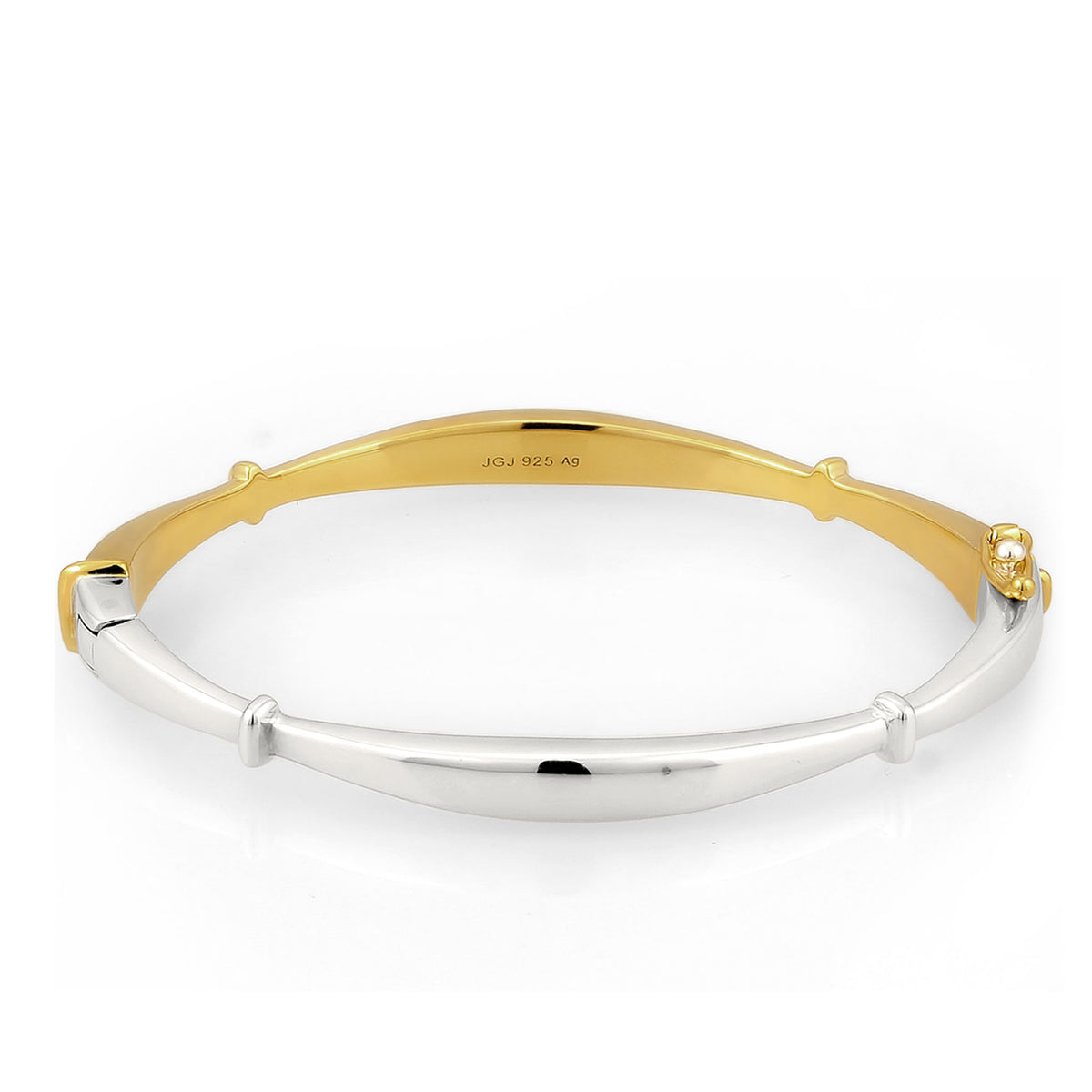 Bicolor Gelang Perhiasan Perak 925 Wanita Elegant Bicolor Gold Plated