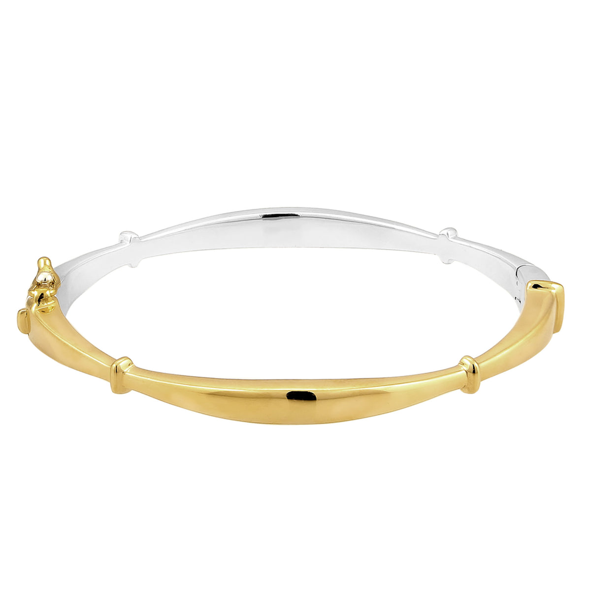 Bicolor Gelang Perhiasan Perak 925 Wanita Elegant Bicolor Gold Plated