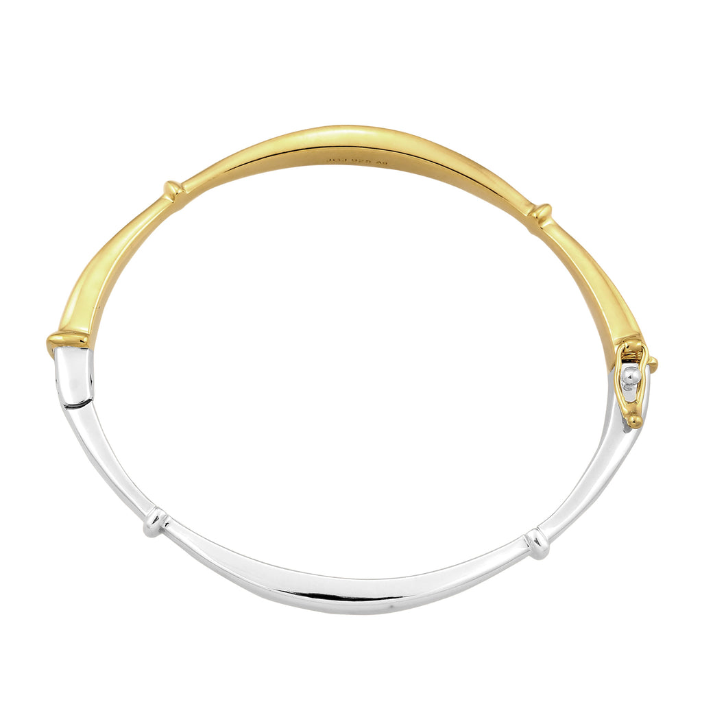 Bicolor Gelang Perhiasan Perak 925 Wanita Elegant Bicolor Gold Plated