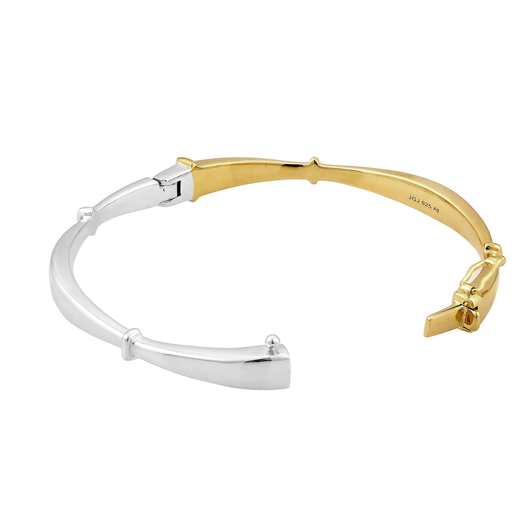 Bicolor Gelang Perhiasan Perak 925 Wanita Elegant Bicolor Gold Plated
