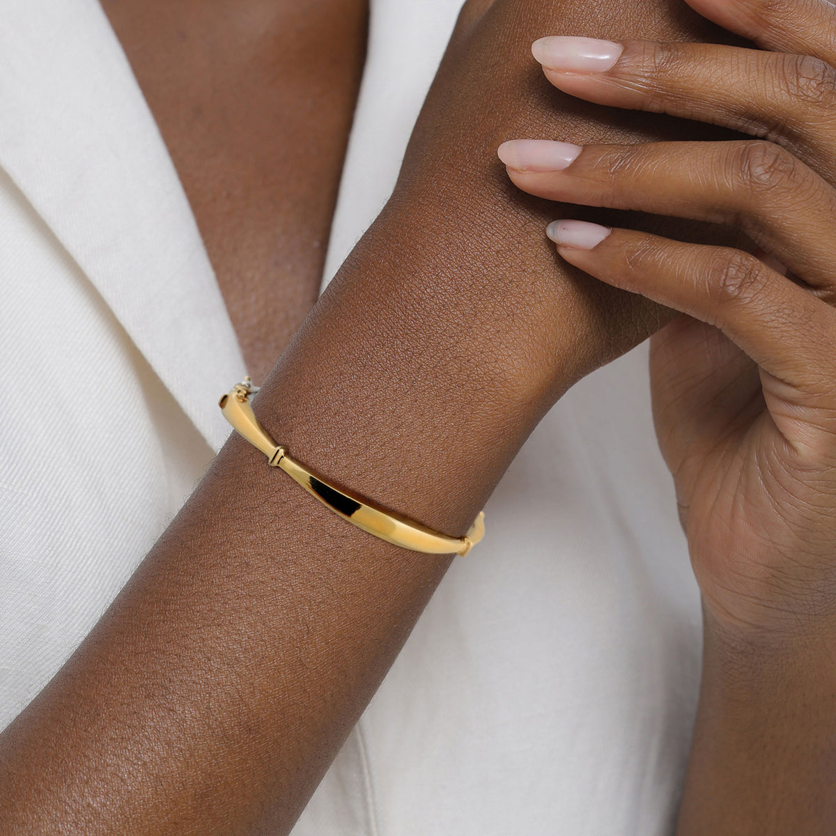 Bicolor Gelang Perhiasan Perak 925 Wanita Elegant Bicolor Gold Plated