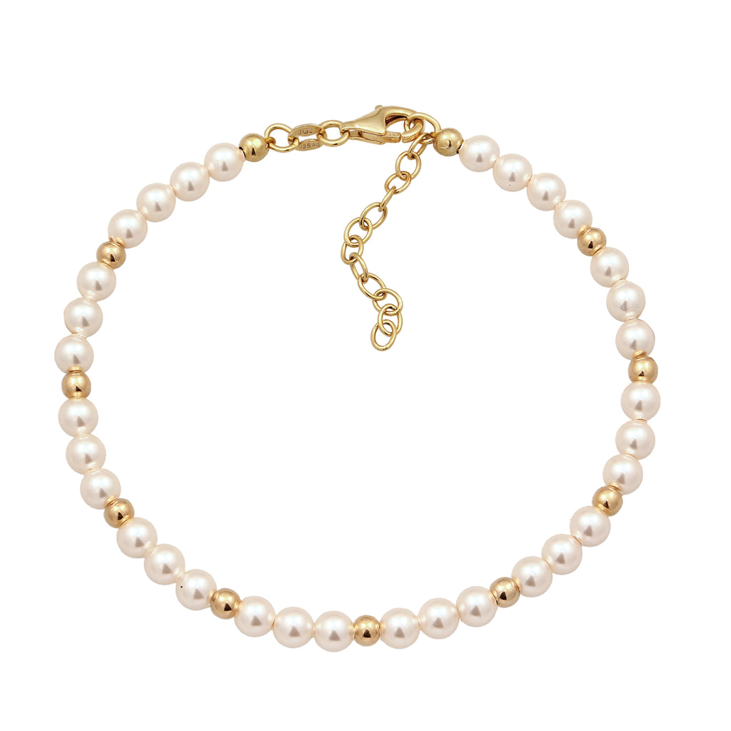 Gold Gelang Perhiasan Perak 925 Elegant Pearl Gold Plated