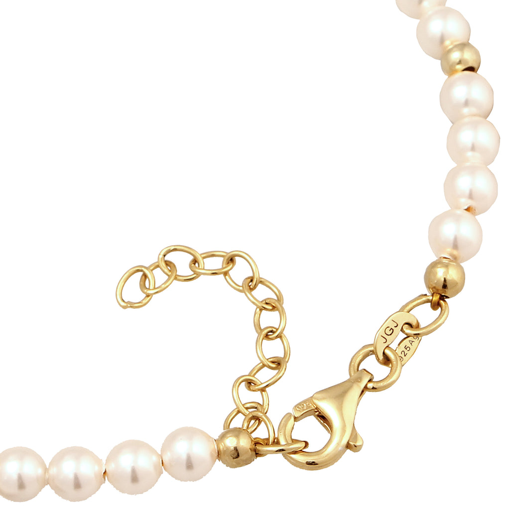 Gold Gelang Perhiasan Perak 925 Elegant Pearl Gold Plated