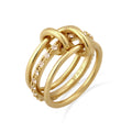 Gold Cincin Perhiasan Perak 925 Wanita Elegant Crystals Gold Plated