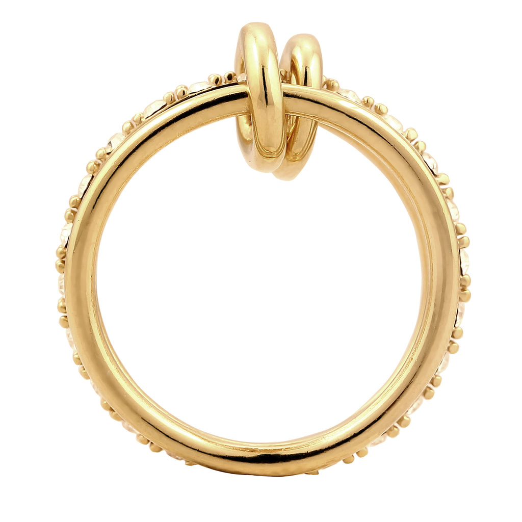 Gold Cincin Perhiasan Perak 925 Wanita Elegant Crystals Gold Plated