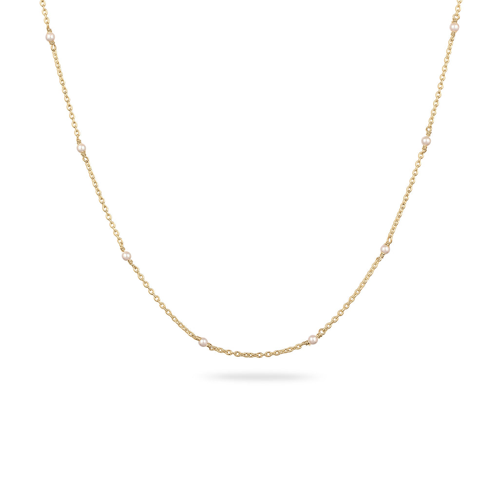 Gold Kalung Perhiasan Perak 925 Wanita & Pendek Swarovski Pearl Gold-plated