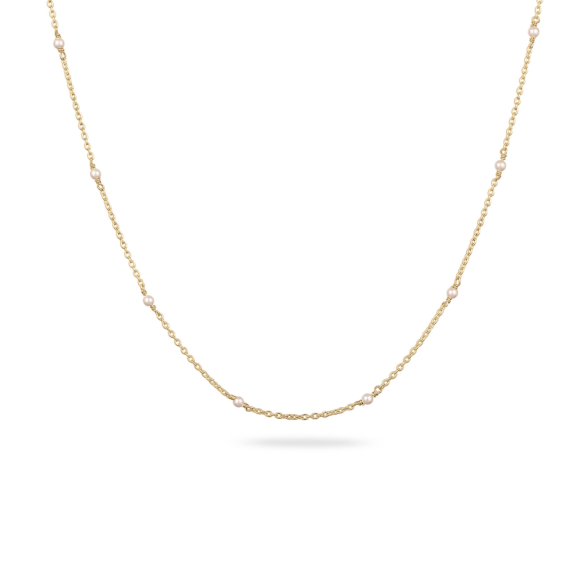 Gold Kalung Perhiasan Perak 925 Wanita & Pendek Swarovski Pearl Gold-plated
